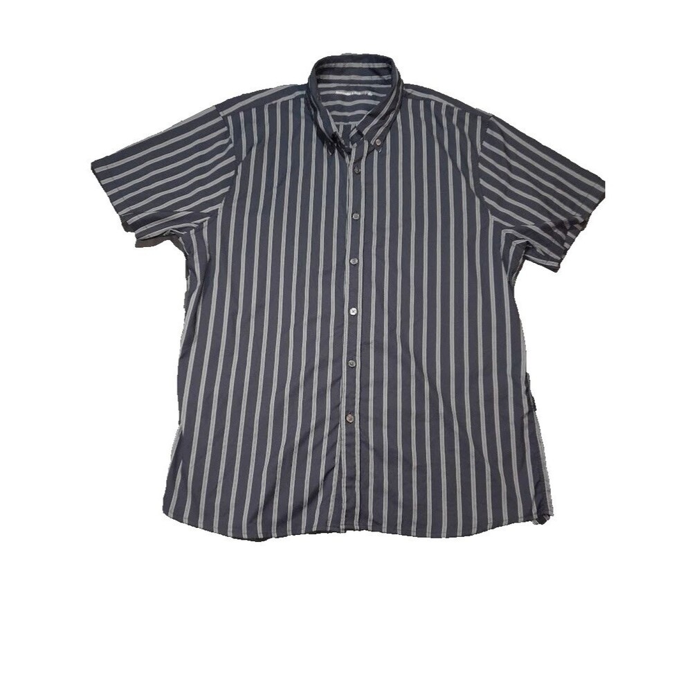 Mens Abercrombie & Fitch t shirt button down Vertical striped Size Large